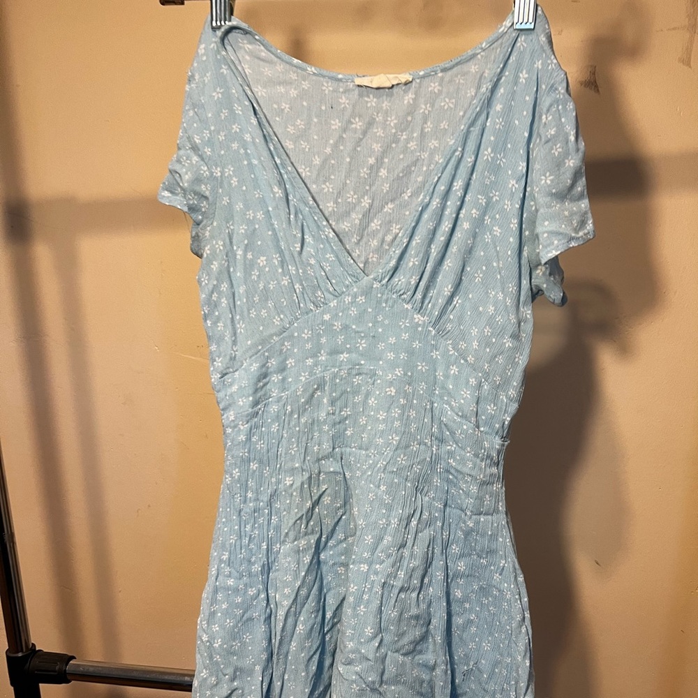 light blue floral dress